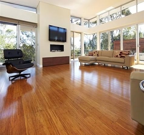 Bamboo flooring with a rich texture and warm tones, ideal for eco-friendly and stylish interior designs.