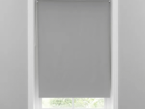 Grey Herringbone Blackout Roller Blind