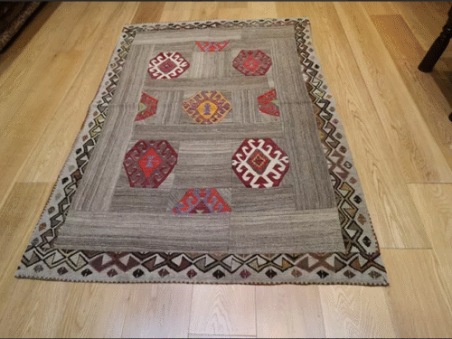 R3769 Vintage Turkish Kilim Patchwork Rug