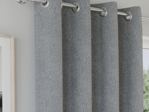 Eyelet Blackout Curtains Grey