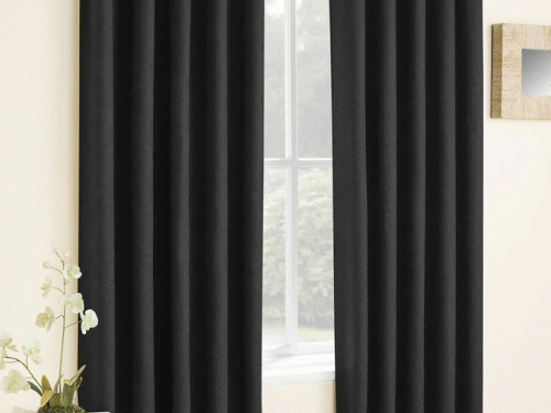 Eyelet Curtains Black