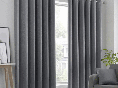 Eyelet Curtains Charcoal