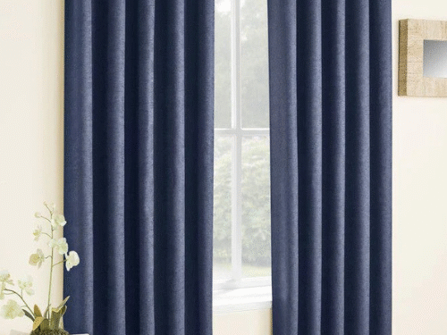Eyelet Curtains Navy