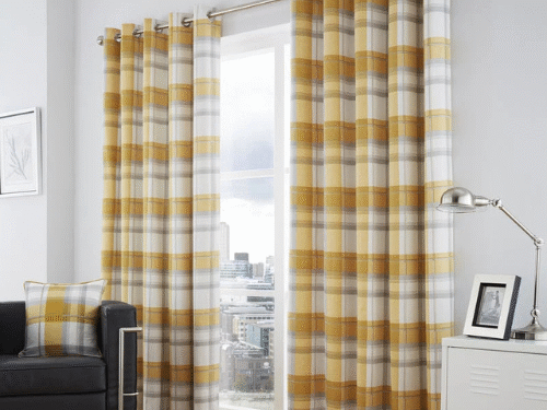 Eyelet Curtains Ochre