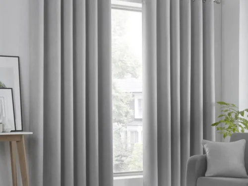 Eyelet Curtains Silver