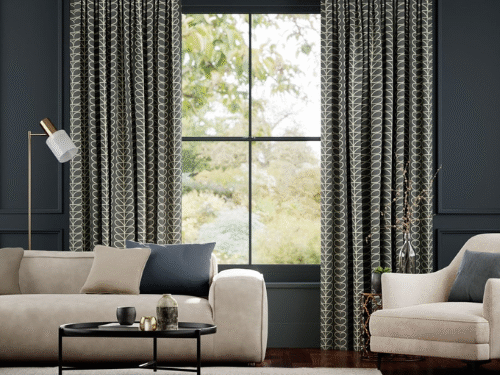 Linear Stem Cool Grey Curtains