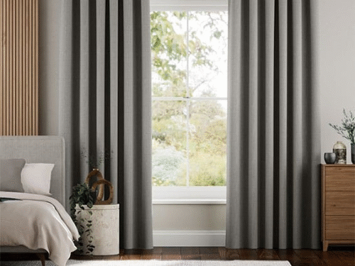 Paleo Linen Elephant Grey Curtains