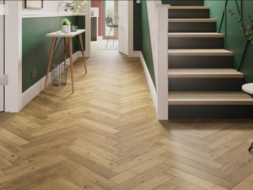 Galleria Professional Engineered Rustic Oak Herringbone Flooring 20mm x 90mm Natural Lacquered