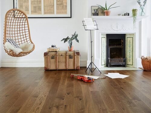 Home Choice Engineered European Rustic Oak Flooring 14mm x 130mm Brown Sugar Lacquered