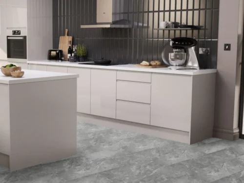 Naturelle Mid Grey Slate Tile SPC Rigid Core Click Vinyl Flooring