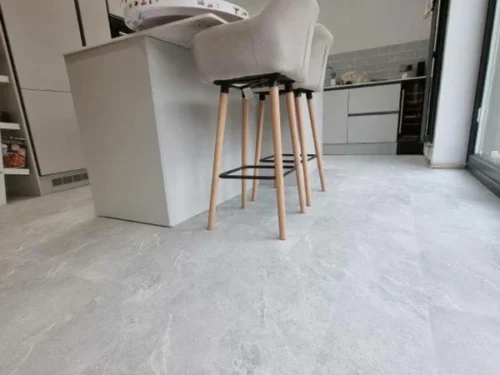 Naturelle Pale Grey Slate Tile SPC Rigid Core Click Vinyl Flooring