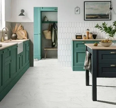 Naturelle White Marble Tile SPC Rigid Core Click Vinyl Flooring