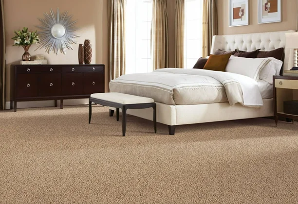 Bedroom Carpet in a modern bedroom with soft texture and neutral color for everyday comfort