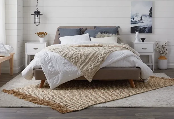 Bedside Carpet Runner in bedroom setup showing placement along the bed side