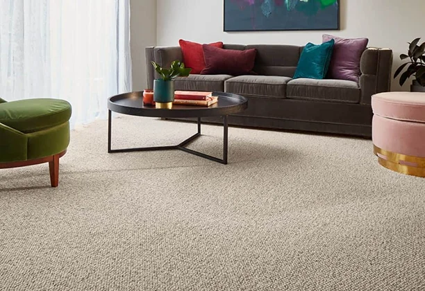 Best Wool Carpet close-up showing natural wool fibers, loop texture, and woven construction details