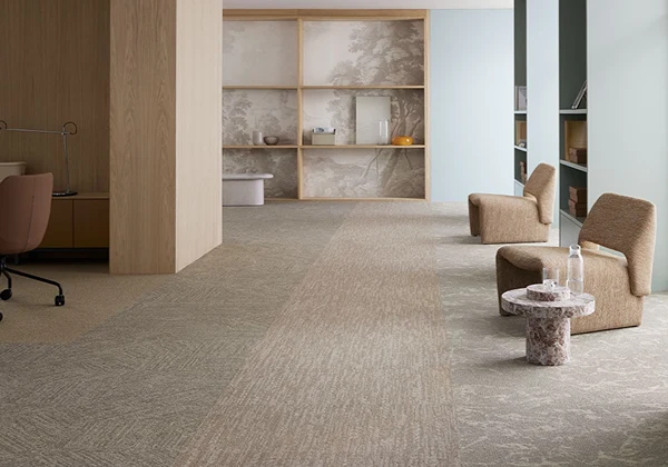 Carpet Tiles Dubai fitted in commercial areas with clean edges and organized designs