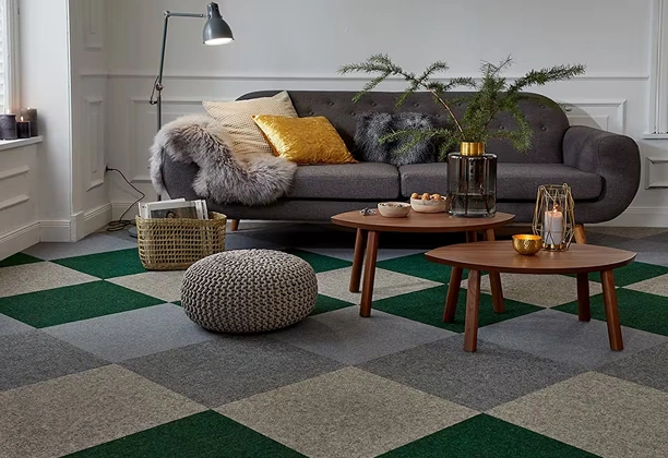 Carpet Tiles installed in a modern workspace with durable square panels and practical floor coverage