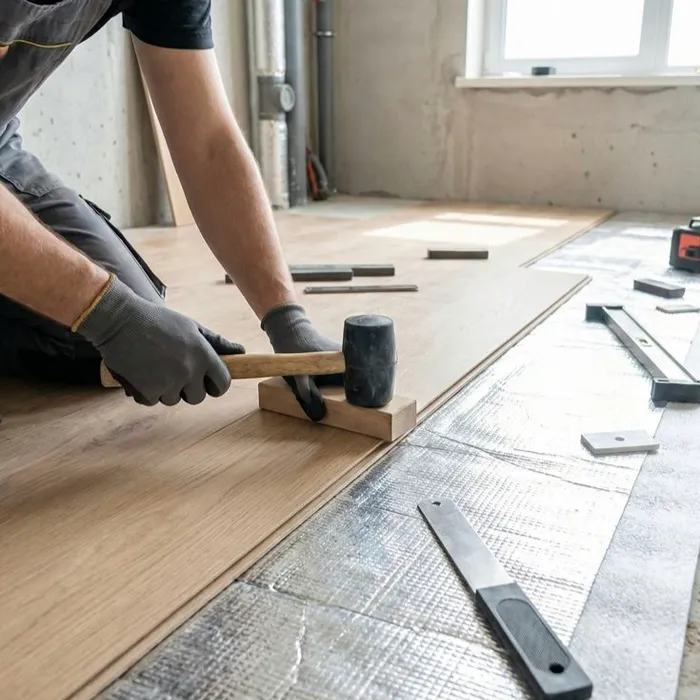 Click lock SPC flooring system installed with secure fitting and seamless appearance for modern flooring projects.