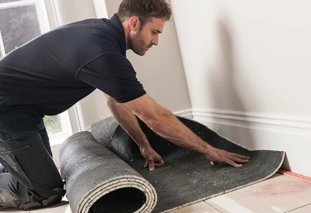 Combination Underlays Carpet installation view with measured floor fitting area