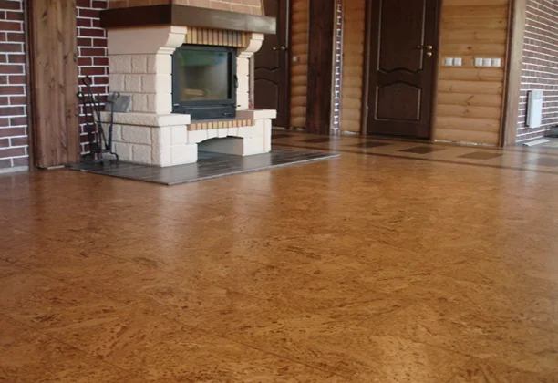 Cork Flooring planks with layered construction shown for residential floor use
