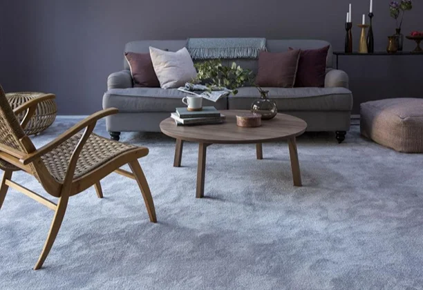 Cut Pile Wool Carpet with dense woven texture and soft fibers for residential flooring use