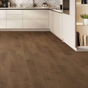 Dark Brown Oak Kitchen Flooring