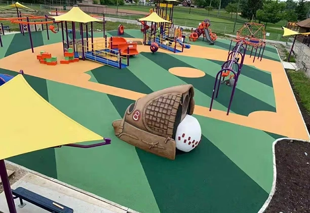 EPDM Flooring In Dubai & Abu Dhabi installed on an outdoor playground with durable rubber surface and slip resistance