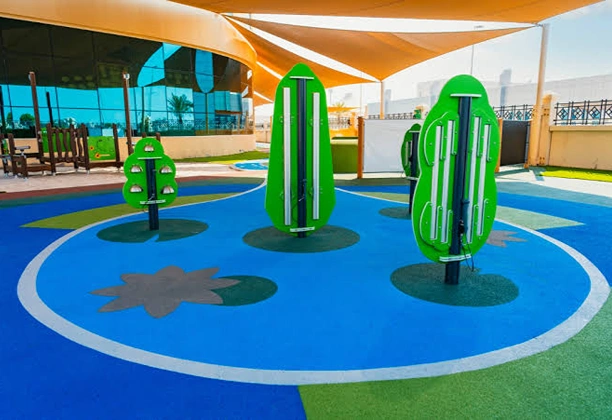 EPDM Flooring installed on an outdoor playground surface with seamless rubber finish for impact protection