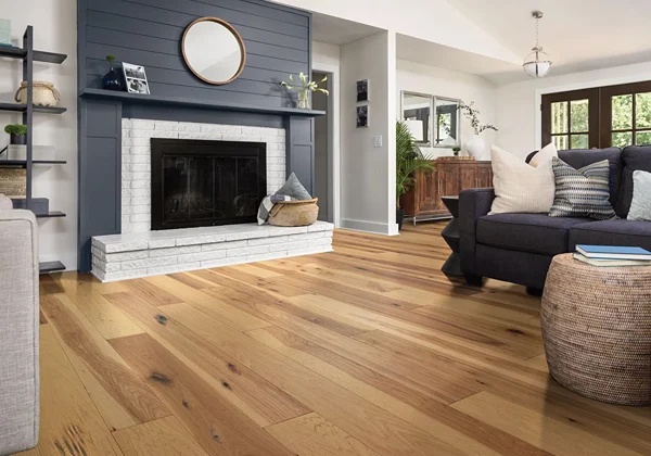 Engineered Wood Flooring close-up showing layered core construction and natural wood veneer