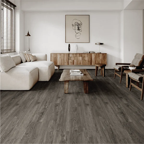 Glue-down LVT installation with adhesive spread evenly across a prepared concrete subfloor