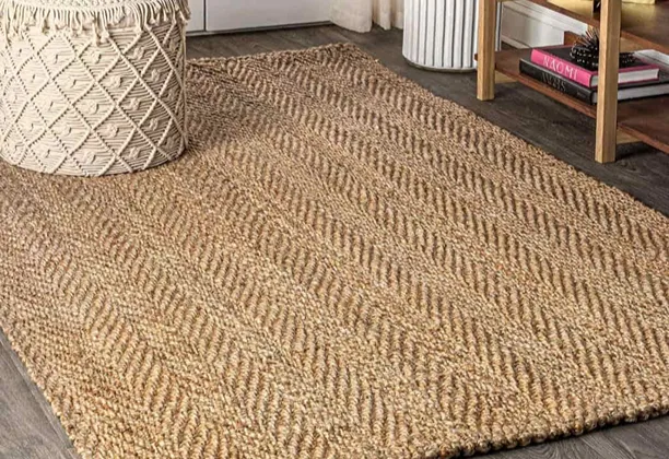 Jute Herringbone Carpet installation service for living rooms, offices, and indoor spaces