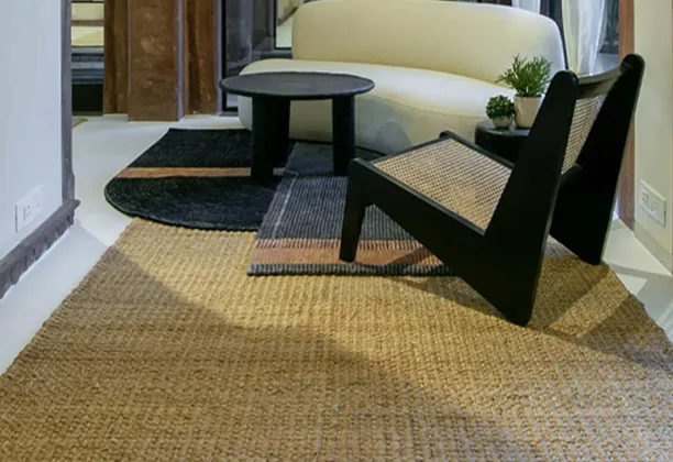 Jute Waffle close-up showing textured woven pattern and natural fiber finish