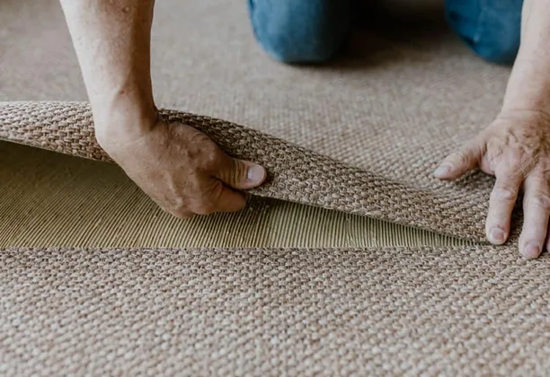 Jute Waffle installed in a living room with woven natural flooring and clean wall edges
