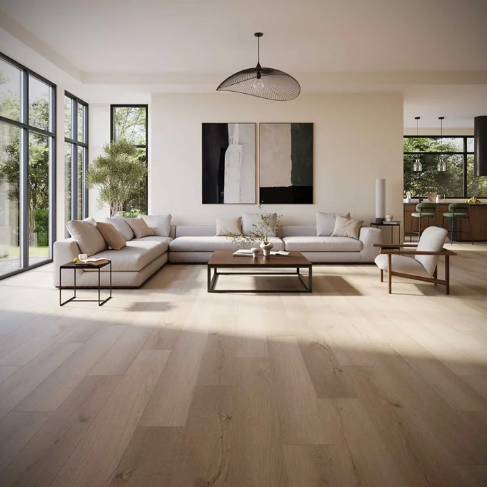 LVT Flooring Living Rooms with wood-look planks installed across a spacious home interior