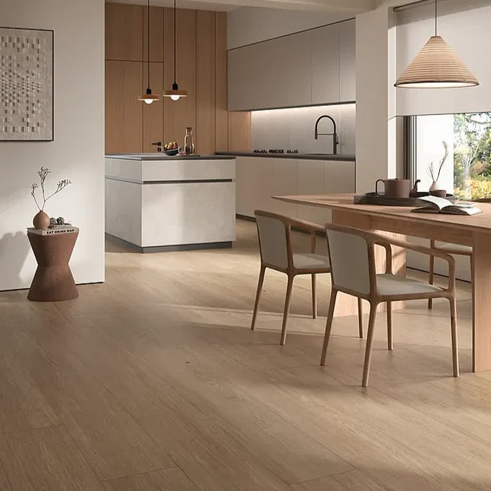 Laminate Wood Flooring completed in a hallway with aligned boards and finished corners