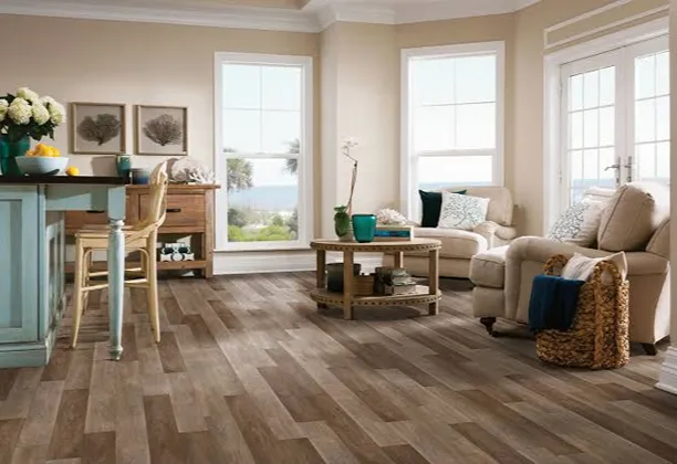 Linoleum Flooring material close-up showing natural texture and layered construction