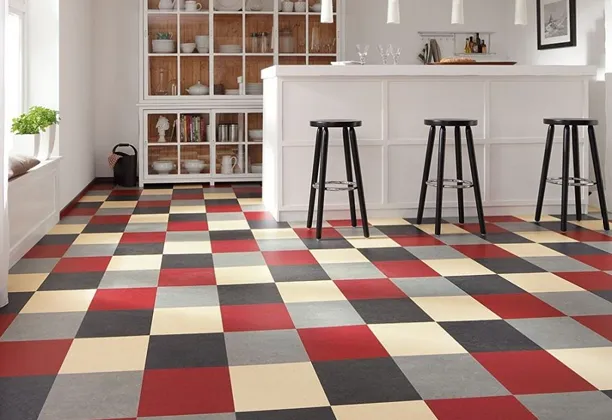 Linoleum Flooring Tiles measurement process with room dimensions before floor installation