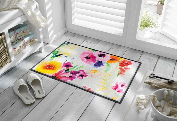 Living Room Door Mats with textured surface placed near entrance area for indoor floor protection and decor