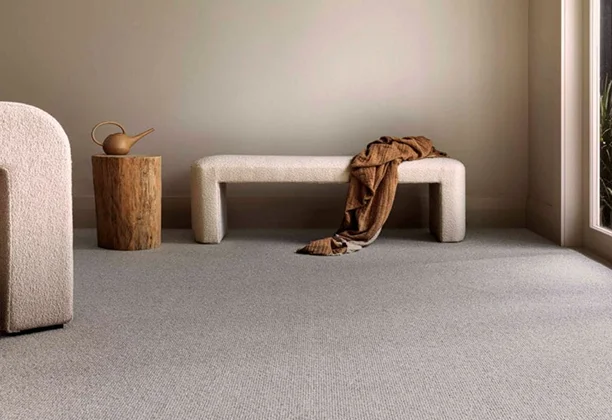 Looped Pile Carpet with textured loop fibers installed in a modern office for durable flooring