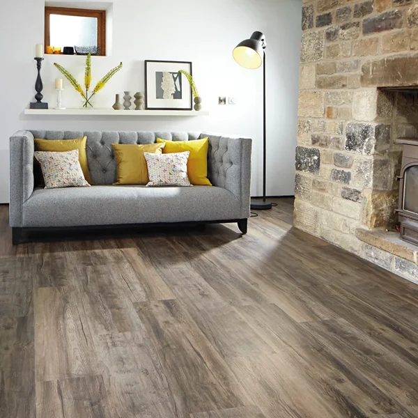 Loose-lay LVT close-up highlighting textured backing and realistic wood finish surface