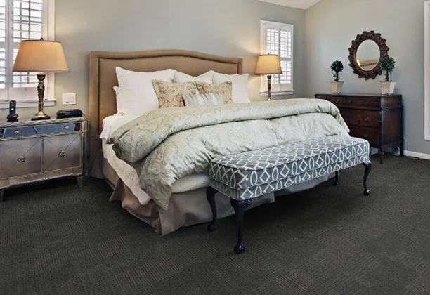 Neutrals & Chic Bedroom Carpet showing woven fibers with a close-up view of the fabric texture