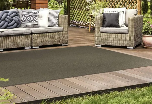 Nylon Outdoor Carpet used in balcony seating area with durable woven surface