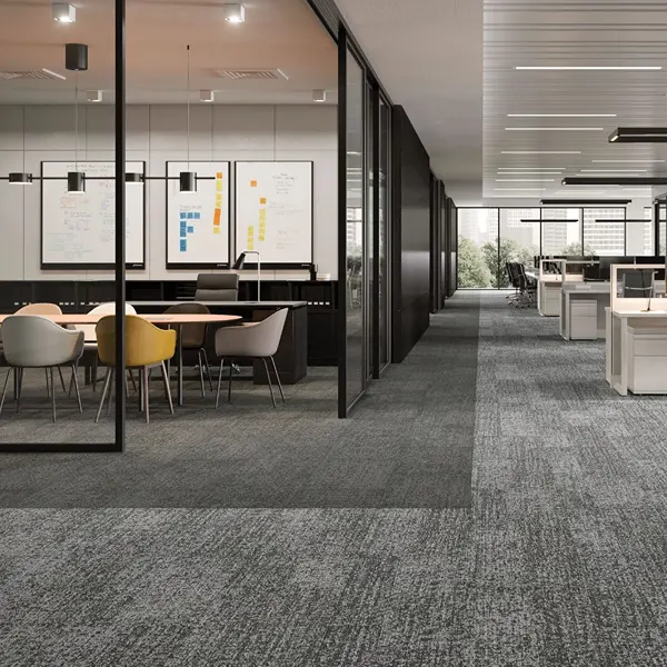 Office Carpet installed across workspaces with neat layouts and professional floor coverage