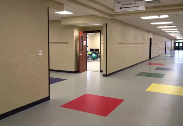 Rubber Flooring close-up showing rubber texture, thickness, and slip resistant surface