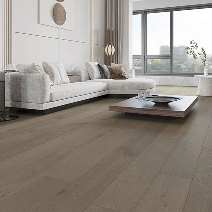 SPC Wood Flooring maintenance view showing clean surface and aligned rigid core planks