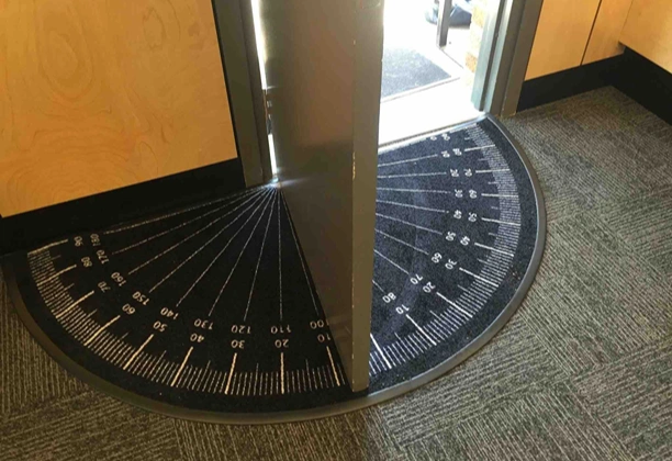School Door Mat with anti-slip surface installed at classroom entrance for daily foot traffic control