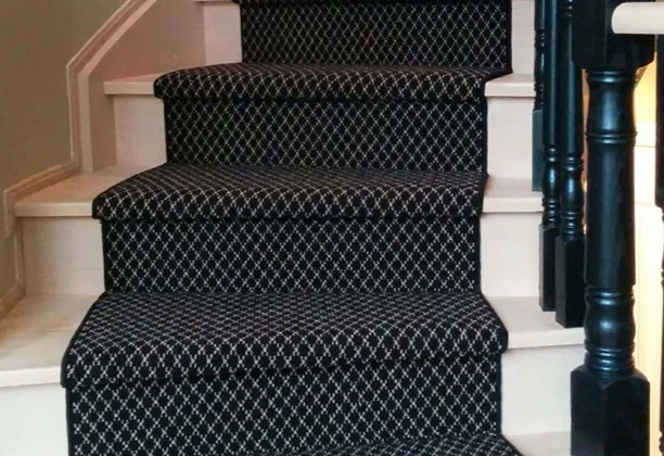 Stair Carpet Dubai with patterned carpet design for residential staircase flooring