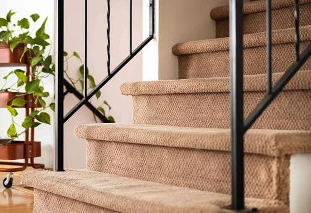 Stair Carpet Installation with stair measurements and fitting process