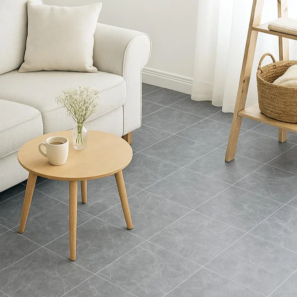 Textured Vinyl Tiles installed in a workspace with slip-resistant finish and neat tile alignment