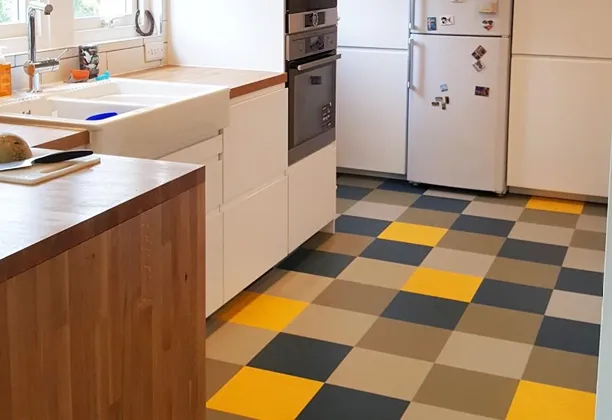 Traditional Linoleum Flooring installed in office rooms with smooth sheet coverage and clean finish